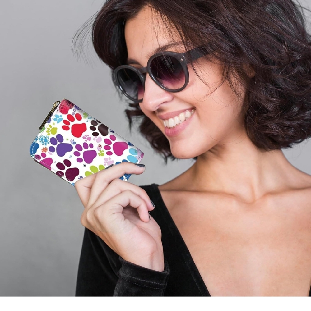 Colorful Paw Print Wallet - Picture 2 of 6